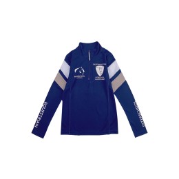 Design half chest zipper women's polo shirt custom-made shirt sleeve contrast color printed logo equestrian competition equestrian obstacle course pony club 100% polyester  Riding school international competition  P1446 Design half chest zipper women's polo shirt custom-made shirt sleeve contrast color printed logo equestrian competition equestrian obstacle course pony club 100% polyester  Riding school international competition  P1446